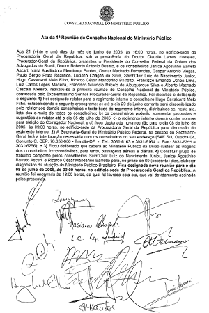 Ata da 1ª Reunião do Conselho Nacional do Ministério Público