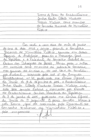 Termo de Posse do Conselheiro Alberto Machado Cascais - SF