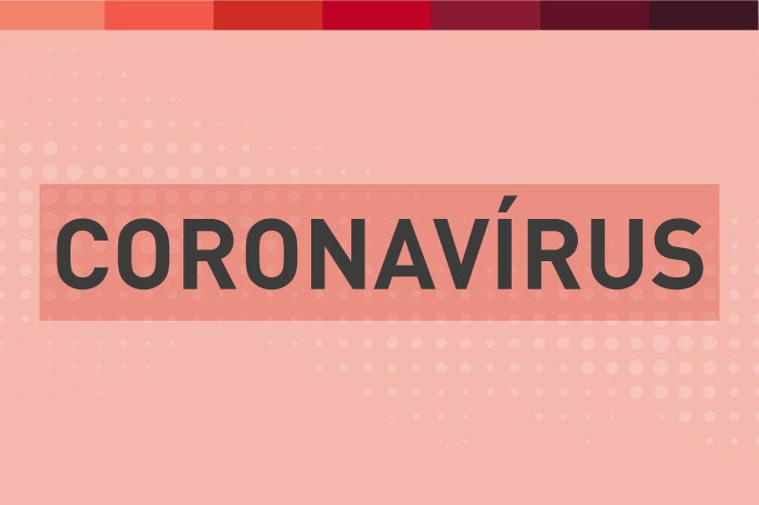 Banner com o texto "Coronavírus"